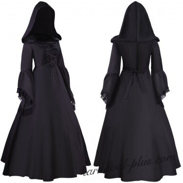 Платье средневековое готическое черное